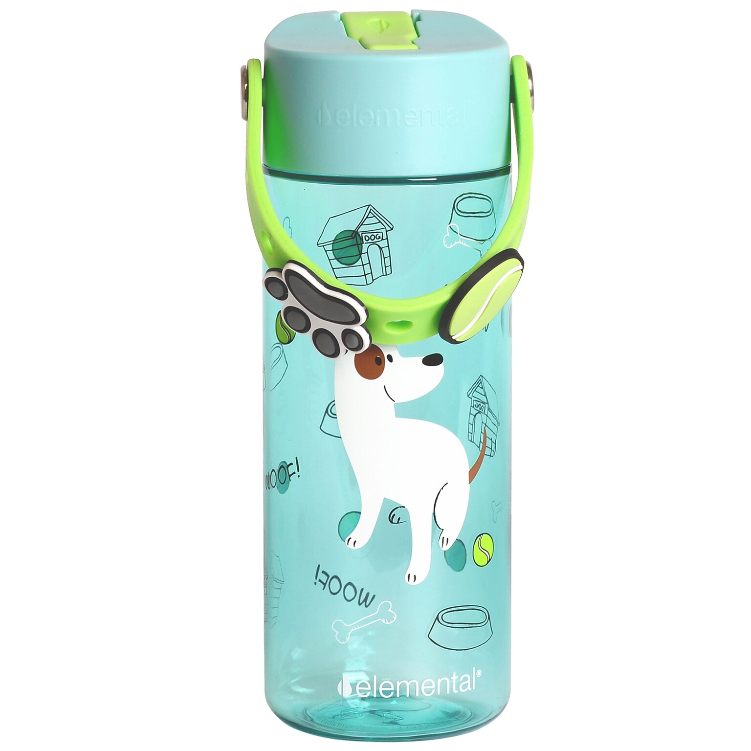 Elemental Splash Charm Plastic Water Bottle, 18 oz., Pup Pal (EMLETR18SPPL63)