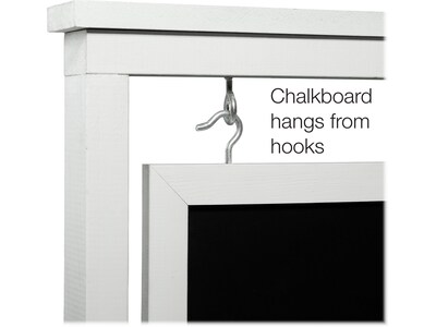 Excello Global Products Indoor/Outdoor Chalkboard Stand, 21" x 30", White/Black (HD-0090-WHT-OS)