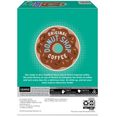 The Original Donut Shop Snickers Coffee, Light Roast, 0.33 oz. Keurig® K-Cup® Pods, 24/Box (5000367239)