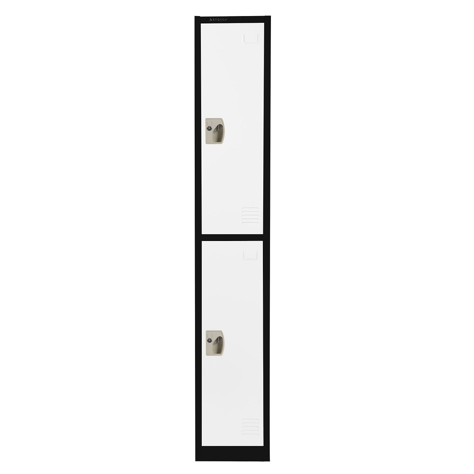 AdirOffice 72 2-Tier Black and White Storage Locker (ADI629-202-B-W)