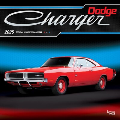 2025 BrownTrout Dodge Charger 12 x 24 Monthly Square Wall Calendar, (9781975479787)
