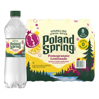 Poland Spring Pomegranate Lemonade Sparkling Purified Water, 16.9 oz., 24/Carton (12349576)