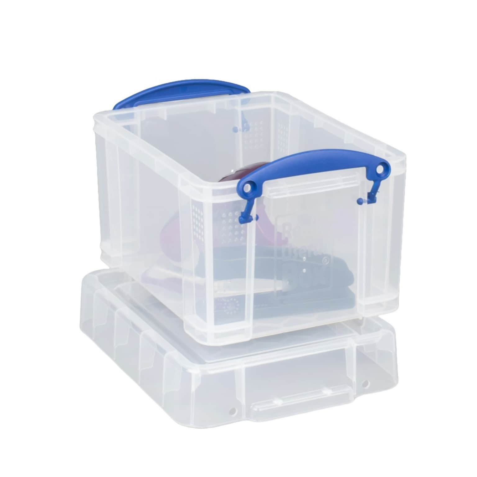 Really Useful Box 3 Liter Snap Lid Storage Bin, Clear (3L CL)