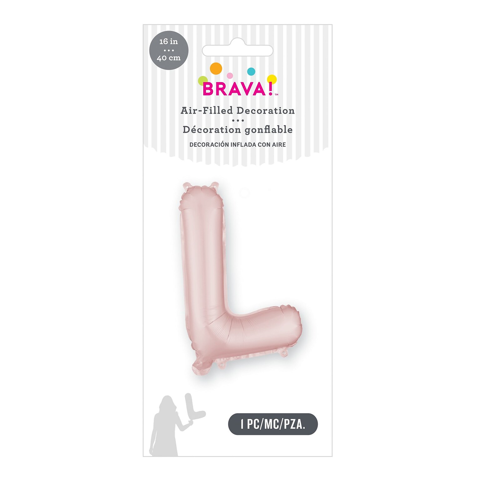 Party City (Air-Filled) 16 L Foil Balloon, Dusty Rose (AM 1 100079-92)