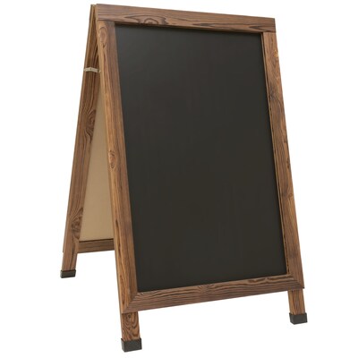 Excello Global Products 24x36 Chalkboard Coroplast Combo A-Frame, Brown (EGP-HD-0533-BN)