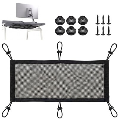 Turonic DM1 Cable Under Desk Net Organizer, Black (DM1)