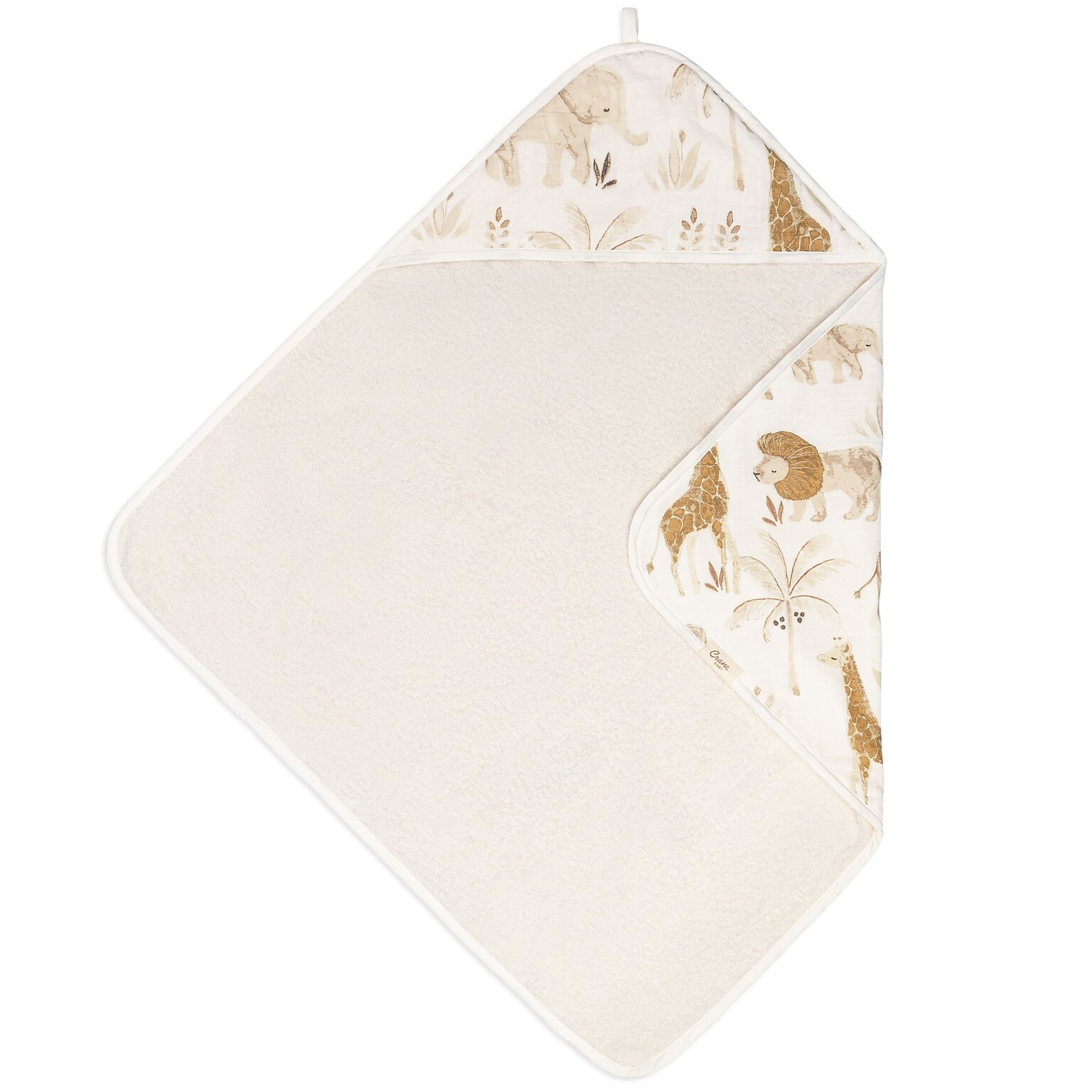 Crane Baby Kendi Baby Hooded Towel, Safari Animal (BC-120HT)