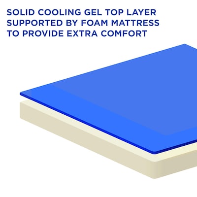 Arf Pets Solid Gel Based Pet Cooling Mat w/ Foam Based Bolster Bed, 22 x 30, Grey/Blue (APCLBS)