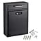 AdirOffice Large Wall Mounted Drop Box with Suggestion Cards, Combination Lock, Black (631-04-BLK-KC
