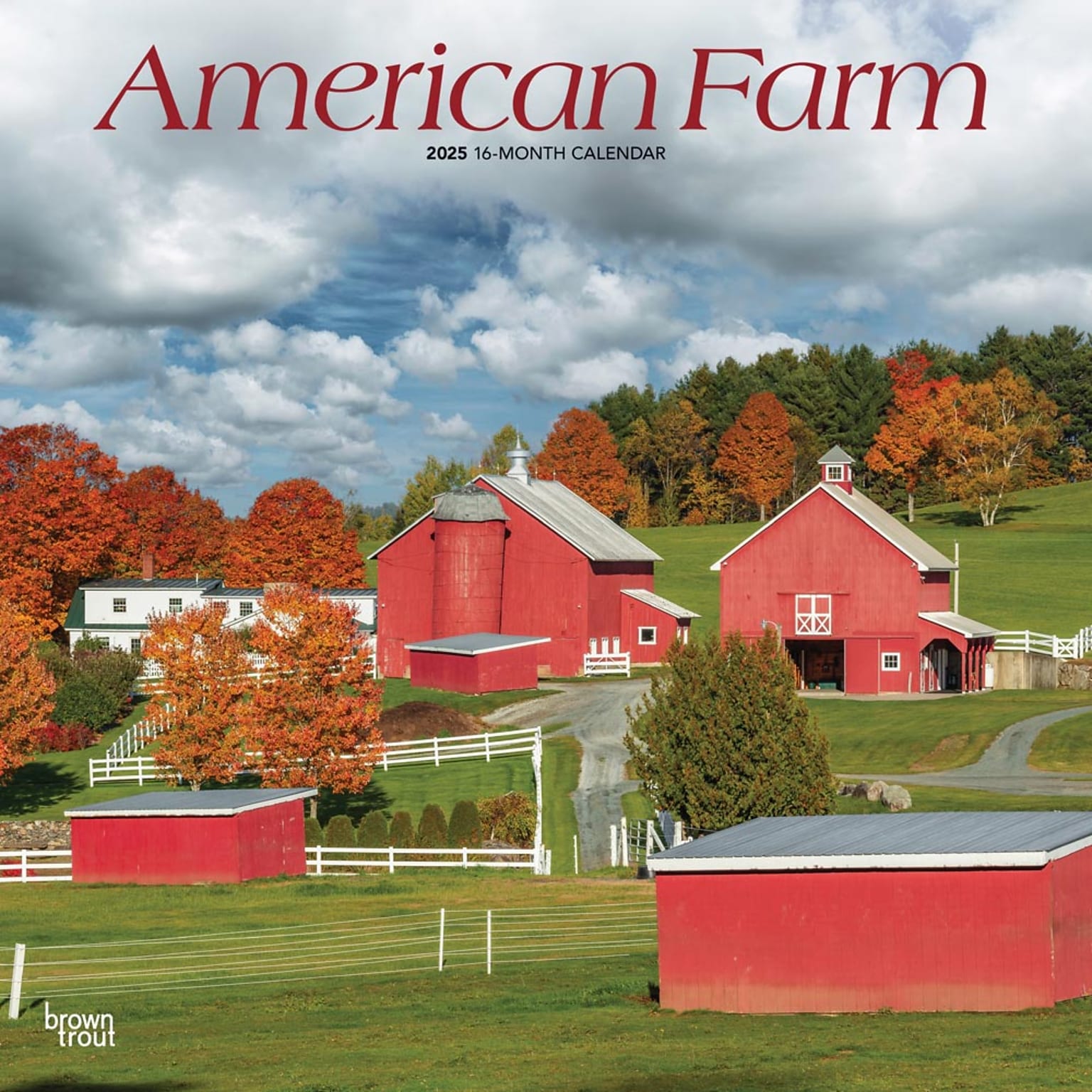2025 BrownTrout American Farm 12 x 12 Monthly Wall Calendar (9781975474454)