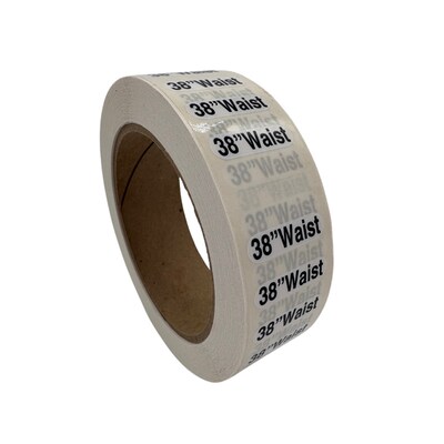Nahanco 38 Waist Plastic Size Marker, Clear/Black/White, 250/Roll (DSM-479)
