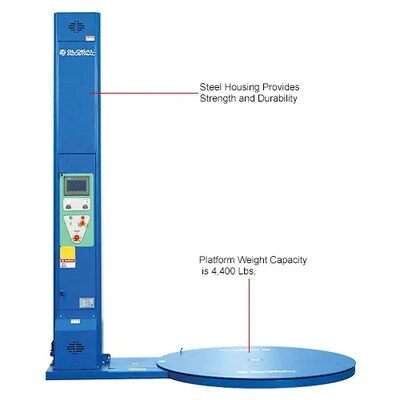 Global Industrial Semi-Automatic Stretch Wrap Machine, 112" Wrap Height (238508)