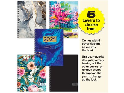 2024 Global Printed Products 8.5 x 11 Monthly Planner, Blue/Yellow (SPLS24-8511M-F)