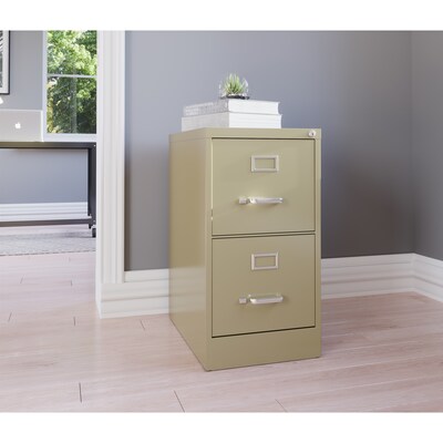 2-Drawer Vertical File Cabinet, Letter-Size, Putty, 22 Deep (17889)