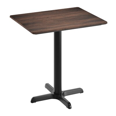 Flash Furniture Acadia Wooden Dining Table with X-Base, 23.75D x 29.75W, Dark Brown/Black Base (ST2430WBRT2222)