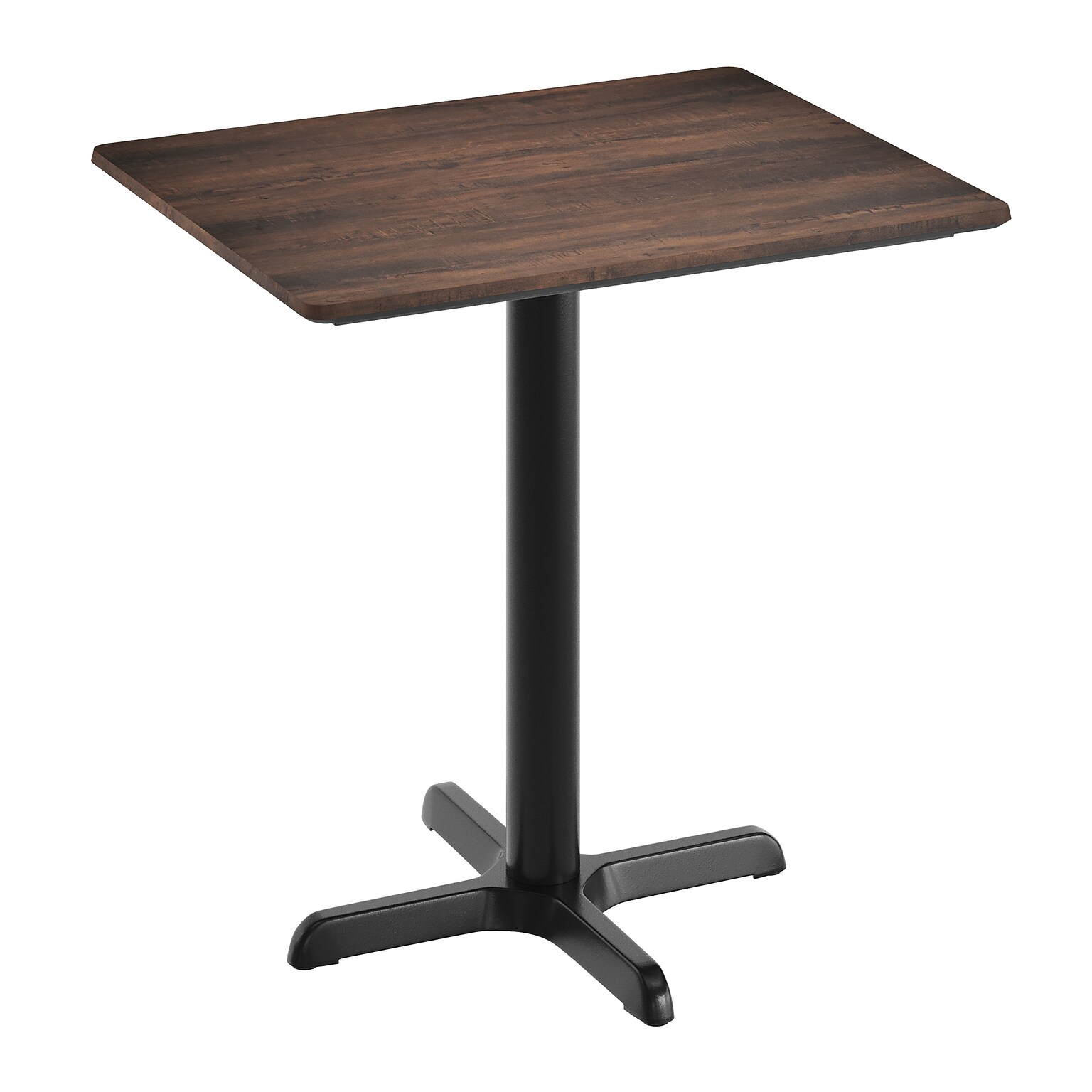 Flash Furniture Acadia Wooden Dining Table with X-Base, 23.75D x 29.75W, Dark Brown/Black Base (ST2430WBRT2222)
