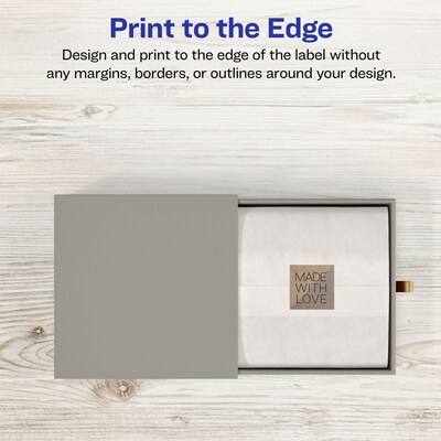 Avery Square Labels, 1" x 1", Kraft Brown, 2,400 Labels/Box (94103)