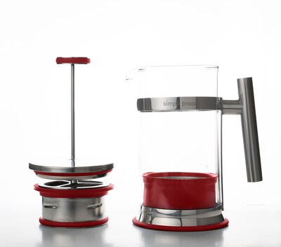 Simpli Press 34-Ounce Coffee Press, Red (SIM34ORED)