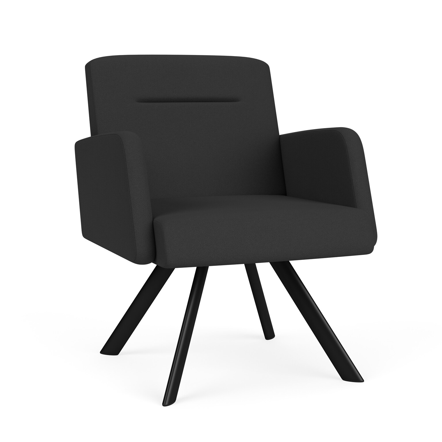 Lesro Willow Fabric Lounge Chair, Open House Graphite/Black (WL1181.SBK-01OHGP)