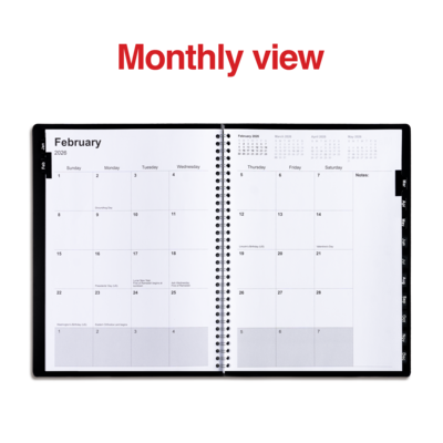 2026 Staples 8" x 11" Monthly Planner, Black (ST52184-26)