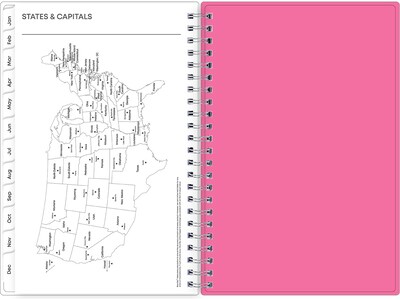 2025 Blue Sky Orchid 5" x 8" Weekly & Monthly Planner, Plastic Cover, White/Pink (142084-25)