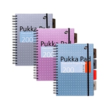 Pukka Pad Metallic 5-Subject Subject Notebooks, 6.9 x 9.8, College Ruled, 100 Sheets, Assorted Col