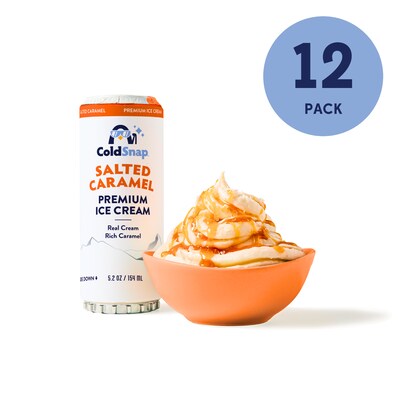 ColdSnap Premium Salted Caramel Ice Cream Mix, Single Serve Pods, 12 Pods/Pack, COLDSNAP MACHINE REQ