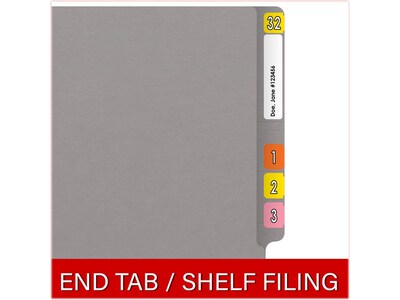 Medical Arts Press Reinforced End Tab File Folder, Straight Cut, Letter-Size, Gray, 50/Box (S-01502-GRY)