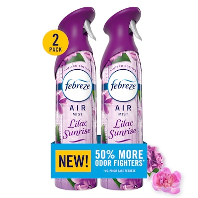 Febreze Air Mist Air Freshener Spray, Lilac Sunrise Scent, 8.1 oz., 2/Pack (13749)