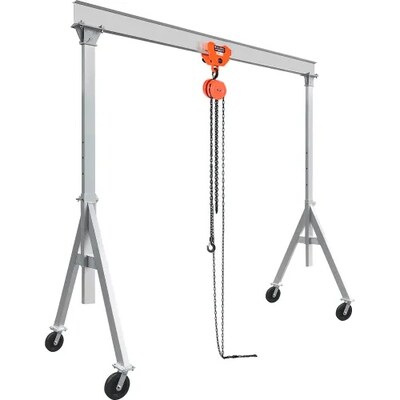Global Industrial Height Adjustable Aluminum Gantry Crane, 12W x 96-12H, 4000 Lb. Capacity (B2262132)