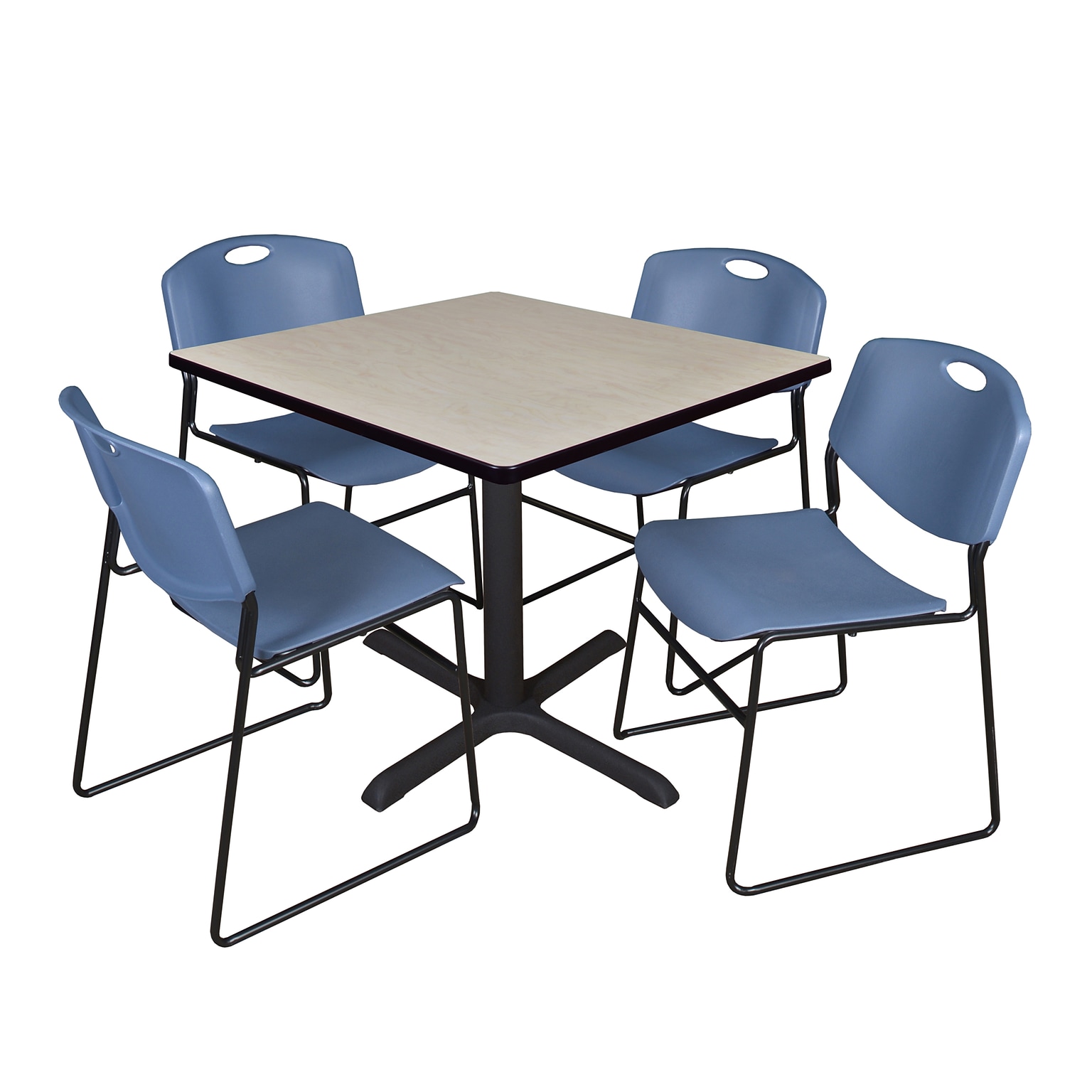 Regency 42 Laminate Square Table with 4 Chairs, Blue (TB4242PL44BE)