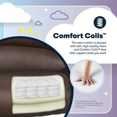 Serta Torrington Ergonomic Polyurethane Big & Tall Chair, 400 lb. Capacity, Dark Walnut Brown (52399-DBRN)