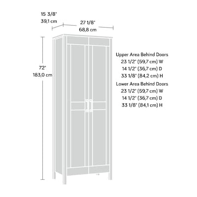 Sauder Select 72"H Storage Cabinet with 3 Shelves, Raven Oak (433243)