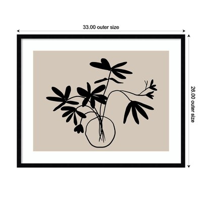 Amanti Art Beige Etchings III Poster by Urban Road Wood Framed Wall Art Print, 33" x 26" (A42675547894)