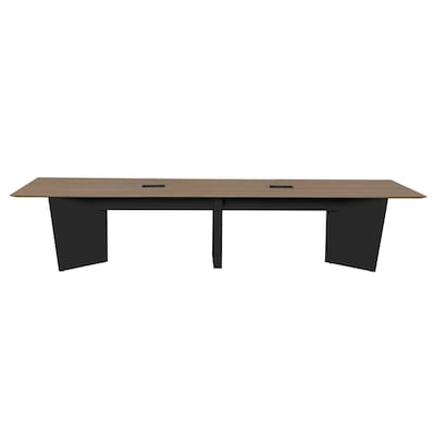 Regency Array 144"W x 48"D Conference Table with Grommet, Noble Oak/Black (ACT14448NOBK)