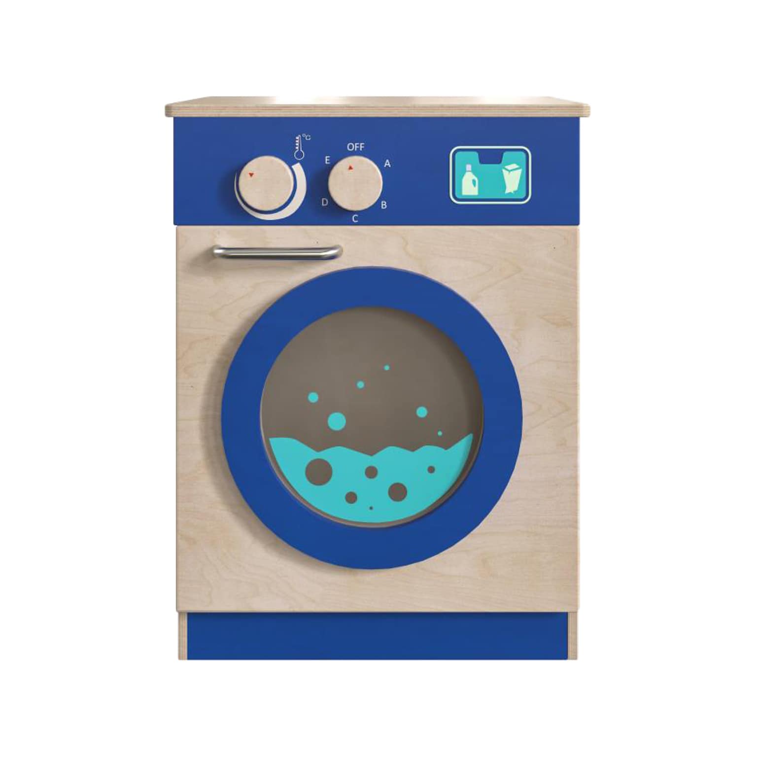 Flash Furniture Bright Beginnings Kids Washing Machine with Integrated Storage, Brown/Blue (MK-ME03546-GG)
