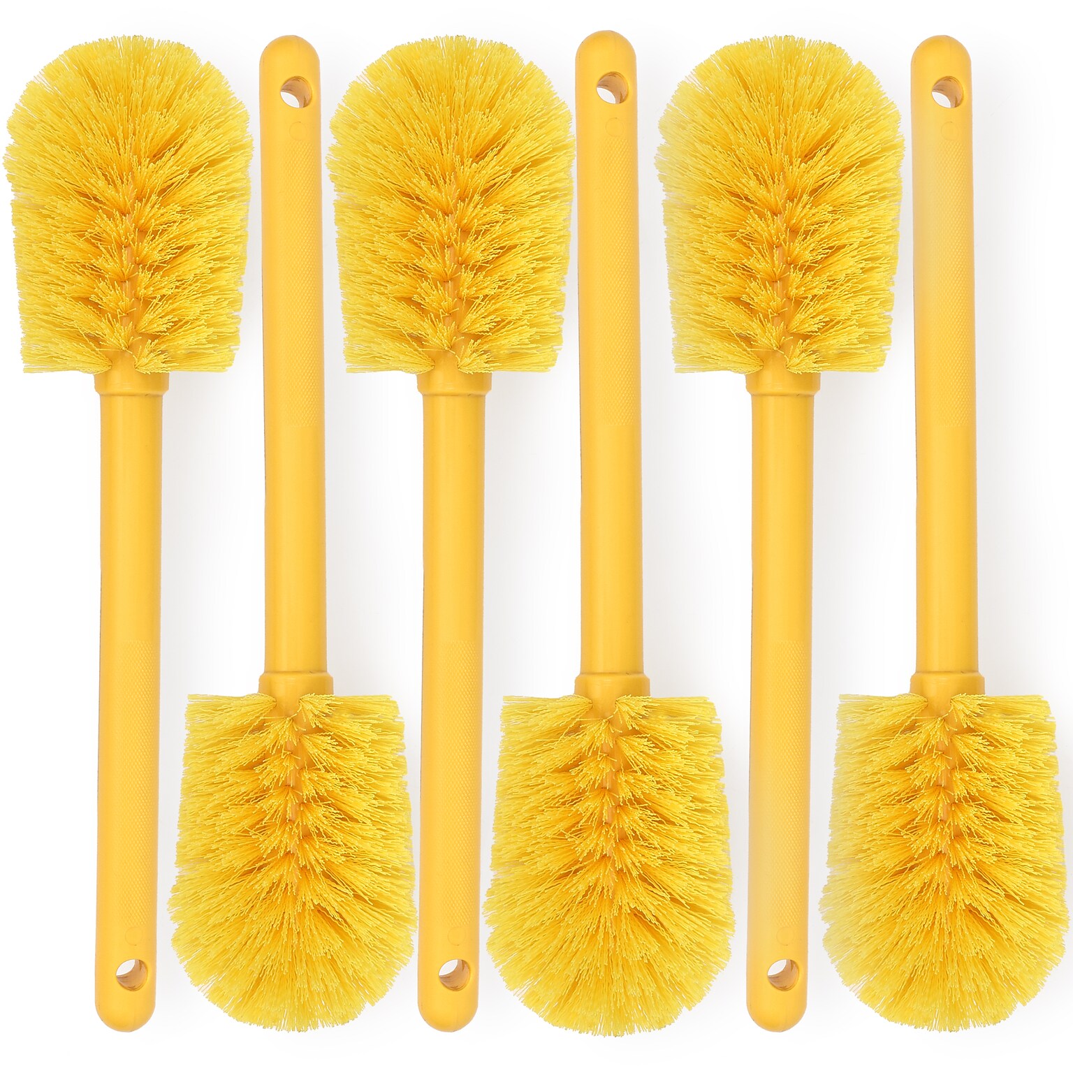 BISON LIFE 4 Polyester Goblet Cleaning Brush, Yellow, 6/Pack (BPKH-CB11-Y-6)