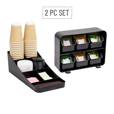 Mind Reader Anchor Collection Coffee and Tea Organizer Set, Black (STCOMP7-BLK)