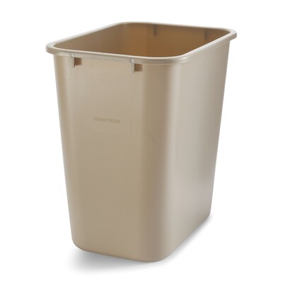 Coastwide Professional™ Plastic Trash Can, 7 Gallon, Beige (CW56430)