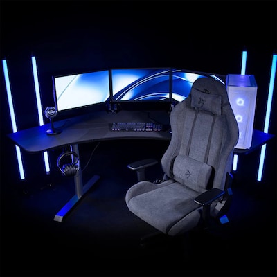 Arozzi Arena Angelo Corner Gaming Desk, Gunmetal (ARENAANGELOGMM)