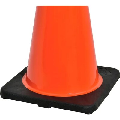 Global Industrial 28" Traffic Cone, Reflective, Black Base, 7 lbs. (708147)