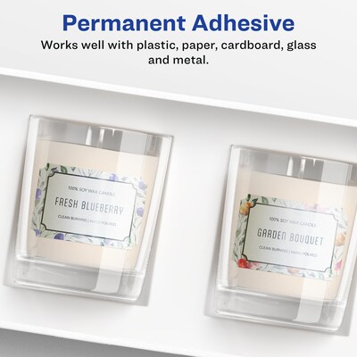 Avery Pearlized Ivory Decorative Edge Multipurpose Labels, 2" x 3", Ivory, 400/Box (94267)