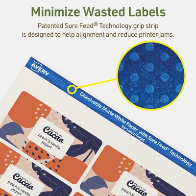 Avery Dissolvable Rectangle Multipurpose Labels, 2" x 3.75", Off-white, 40/Pack (94240)