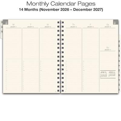 2027 Excello Brands 7.8" x 9" Weekly & Monthly Standard Planner, Paperboard Cover, Frosted (ESPL-CY27-79)