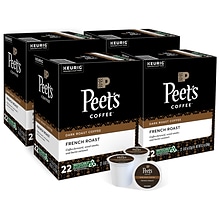Peets Coffee, Keurig K-Cup Pod, French Roast, 22/Box, 4 Boxes/Carton (6545XXCT)