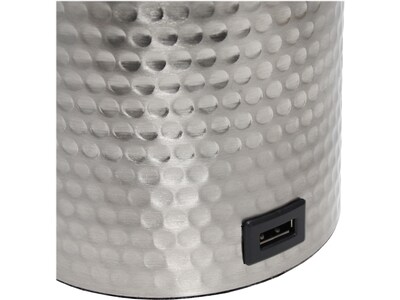 Simple Designs Table Lamp, Brushed Nickel/White (LT1085-BSN)
