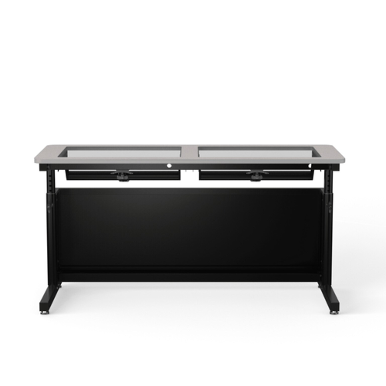 VersaDesk Downview 60W Manual Adjustable Standing Computer Table, Grey/Black (DVT6024-BG)