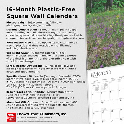 2025 BrownTrout Georgia Wild & Scenic 12" x 12" Monthly Square Wall Calendar (9781975474836)