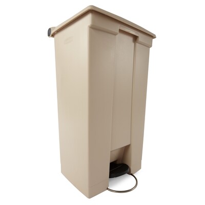 Rubbermaid Fire-Safe Step-On Trash Can, 23 Gallons, Beige (FG614600BEIG)