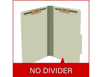 Ecom Folders Recycled Pressboard Classification Folder, 2" Expansion, Legal Size, Green, 25/Box (DV-T52-02-3GRN)
